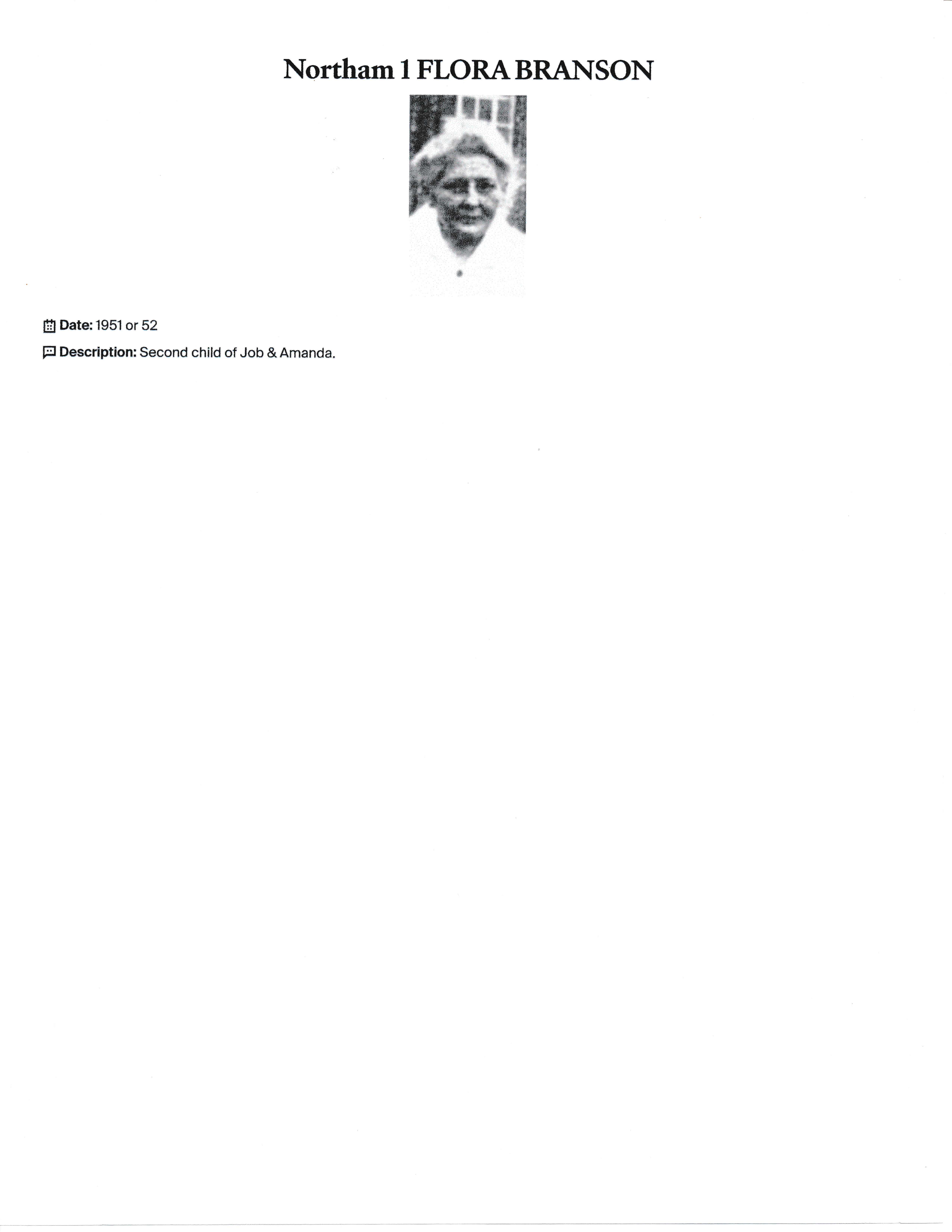 Flora Northam Branson document