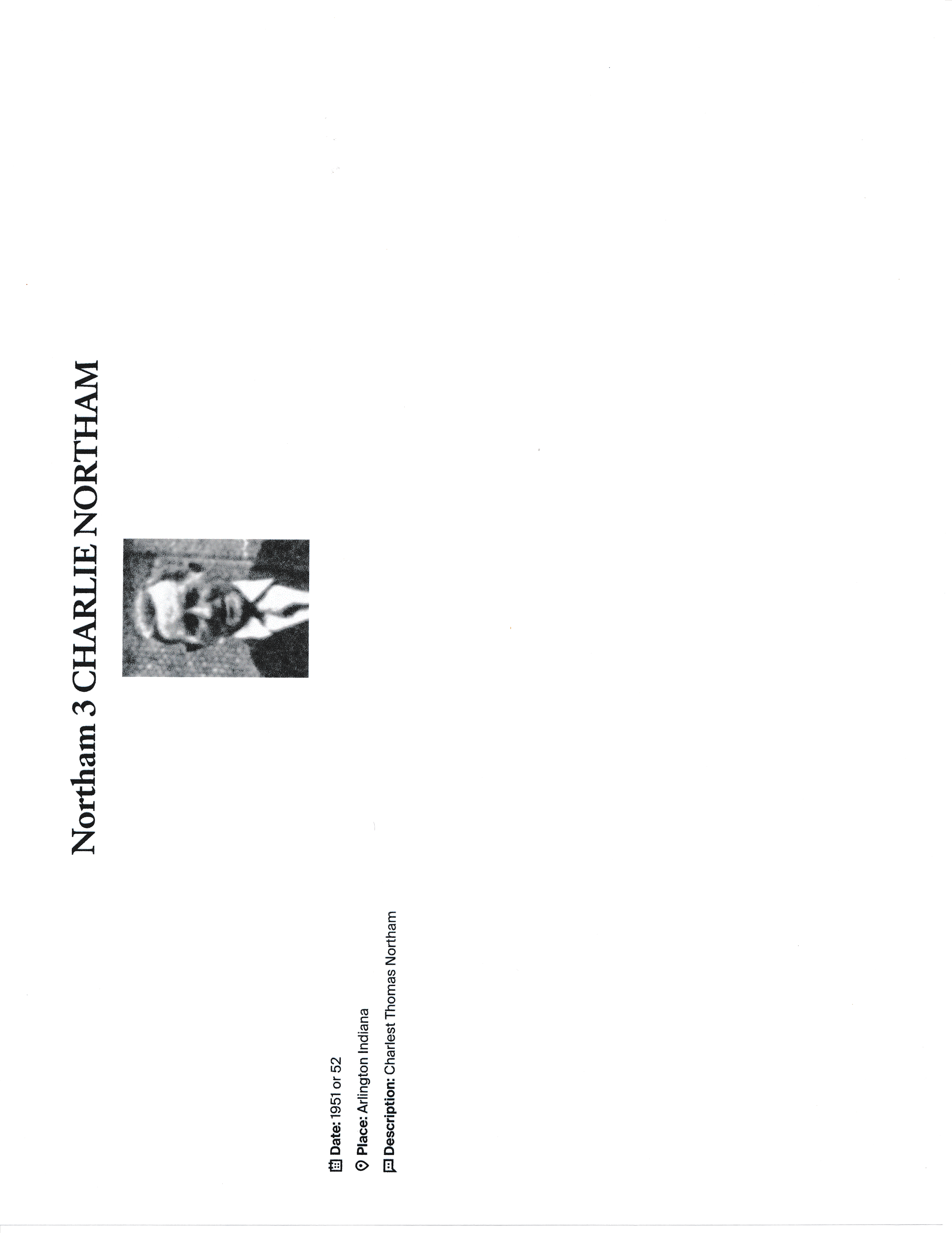 Charles 'Charlie' Thomas Northam (born September 12, 1884)