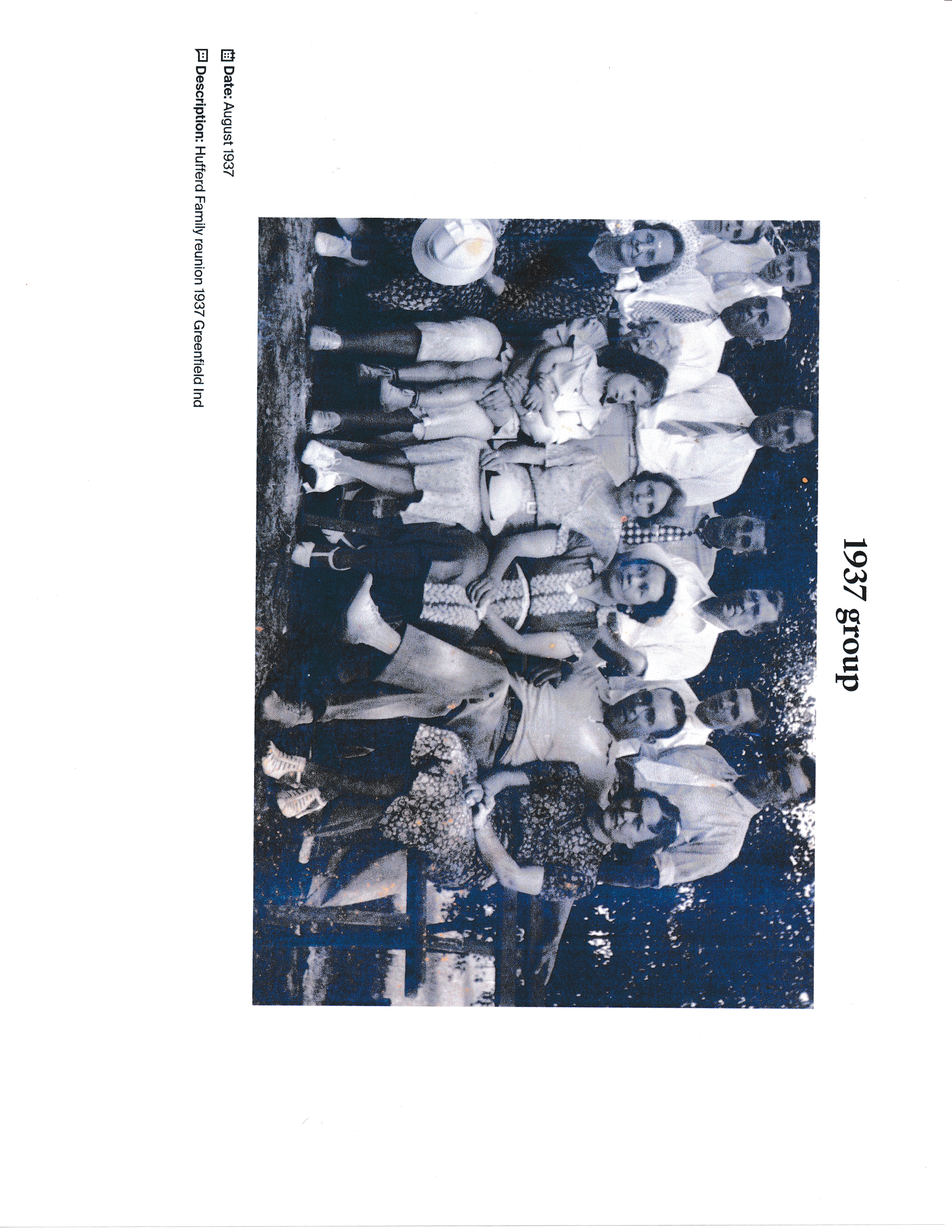 Ethel (3rd from right on bench), husband John (to her right), daughter Evelyn (right end). Note: her hair is cut and she's wearing a necklace — quite the rebel!