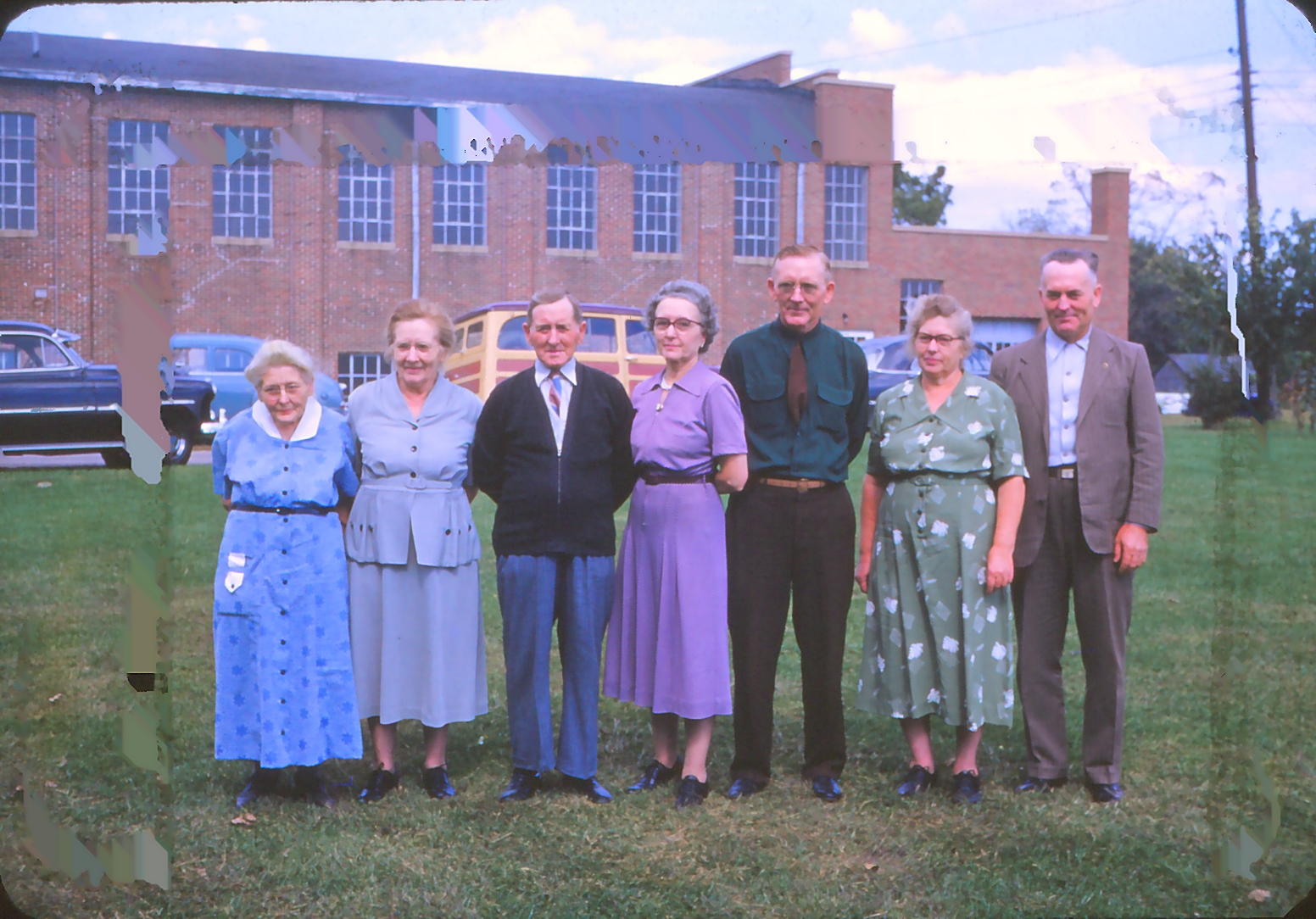 1951: The remaining Northam children in birth order — Flora Branson, Emma Macy, Charlie Northam, Ethel Hufferd, Chester Northam, Mary Hester, & Clarence Northam