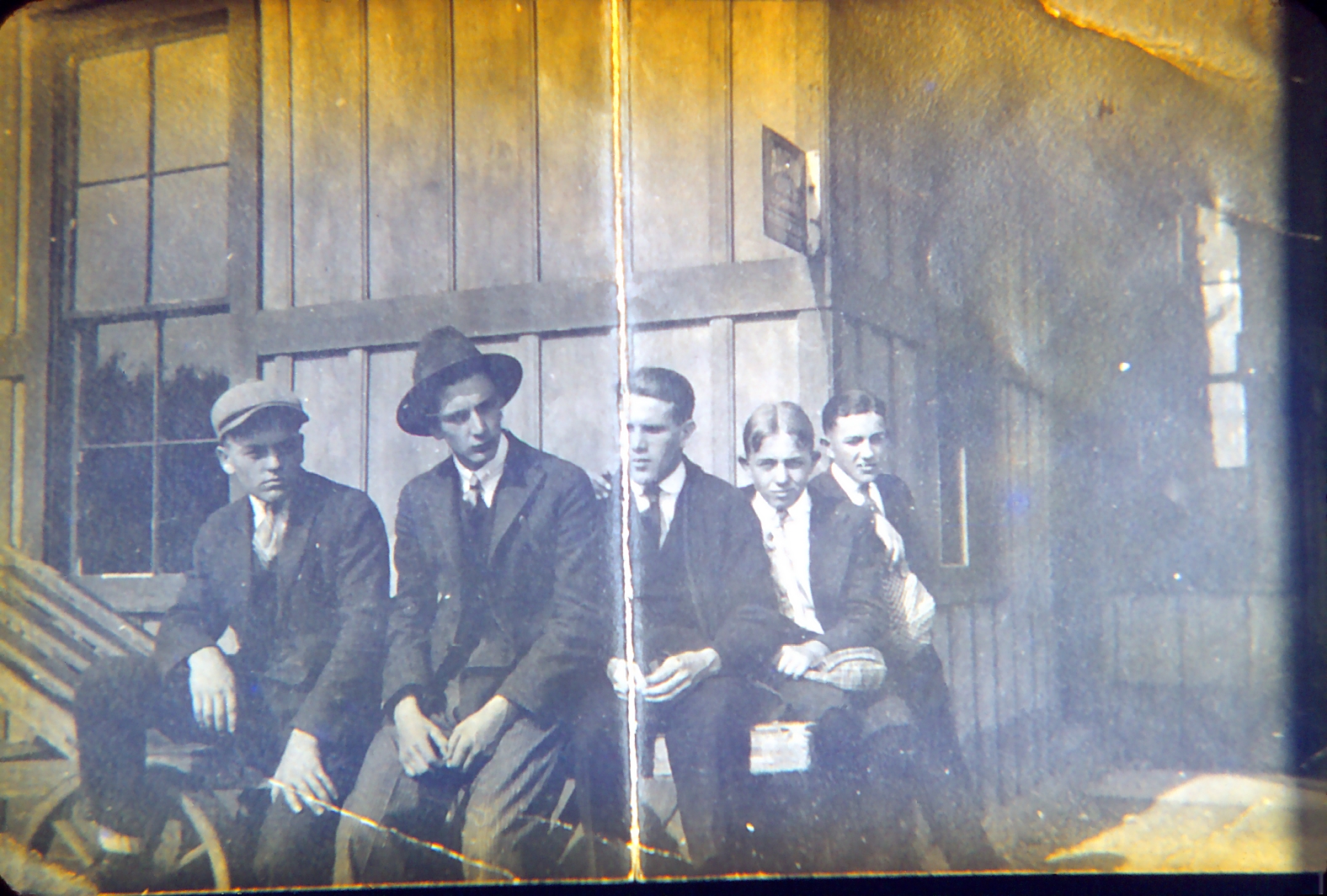 Clarence with friends at college — Clarence is on the far right
