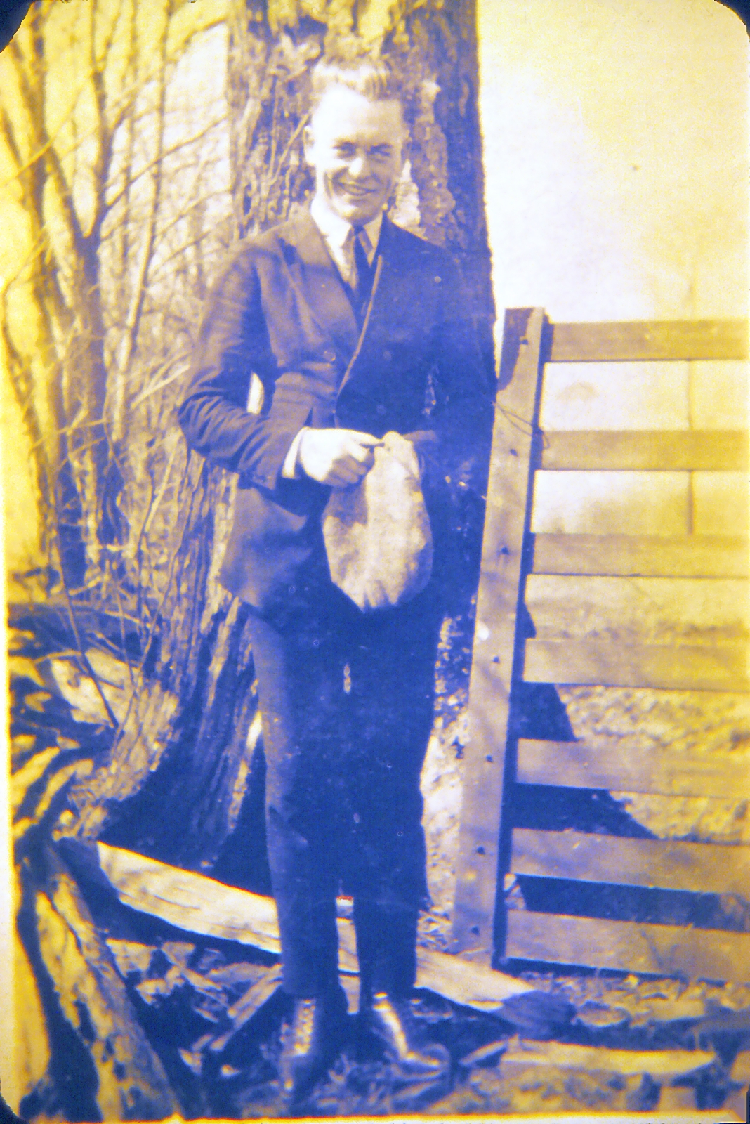 Clarence and friends — after the Marines he helped his father on the farm, and spent time with friends